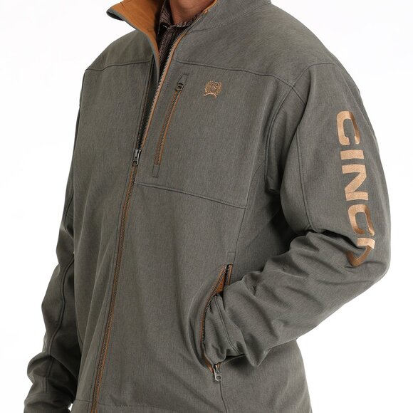 Cinch Men's Charcoal Texture Bonded Jacket